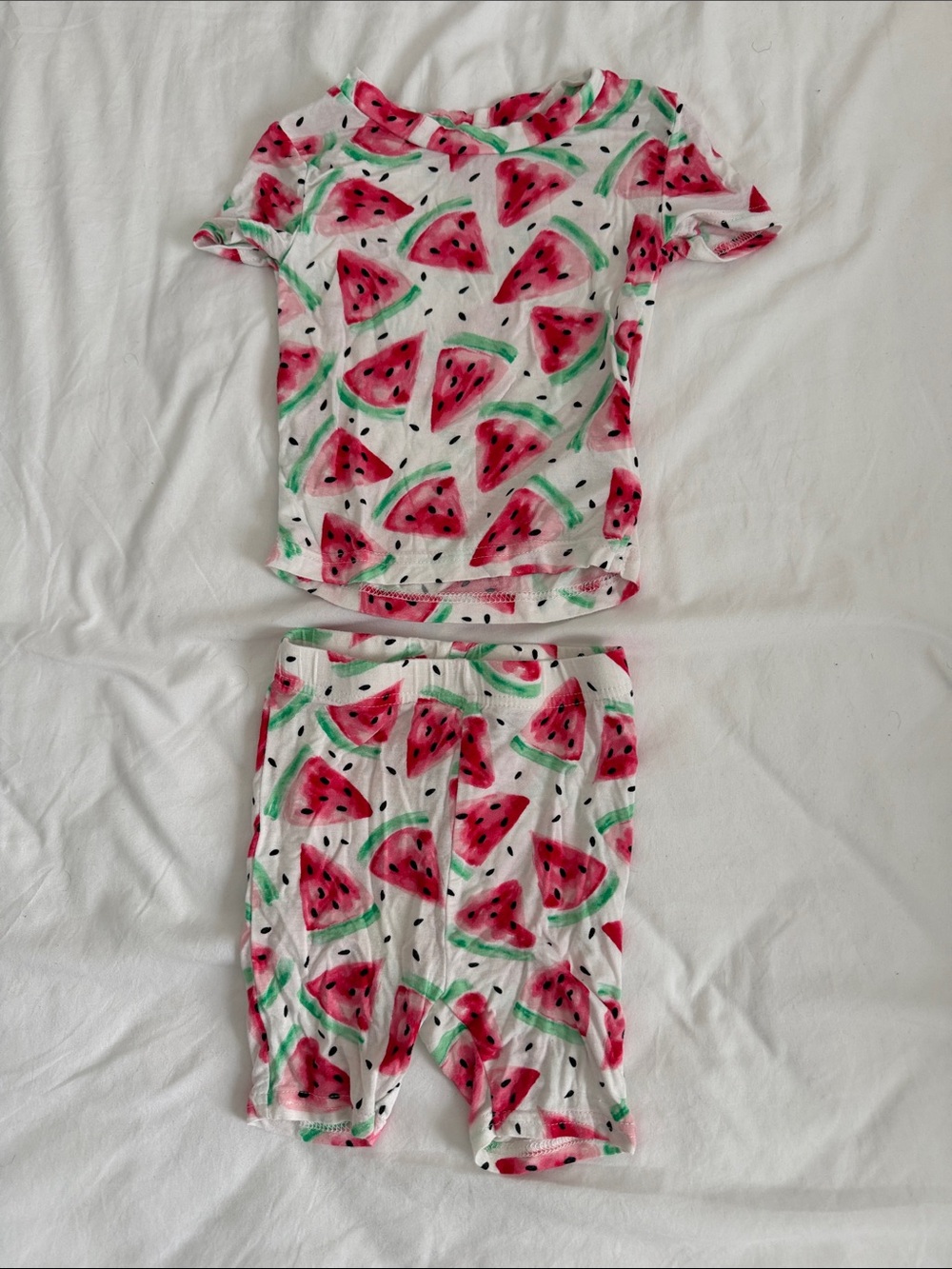 White and Pink Watermelon Kids Pajama Set 12-18 months